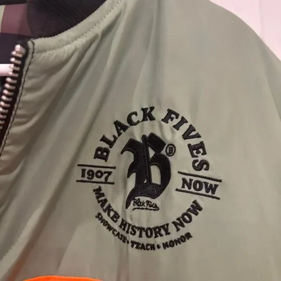 Puma Unisex Green Color-Blocked Reversible Collared Bomber Jacket Size M - Picture 7 of 8